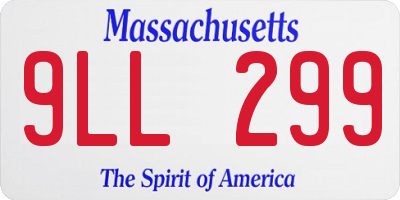 MA license plate 9LL299
