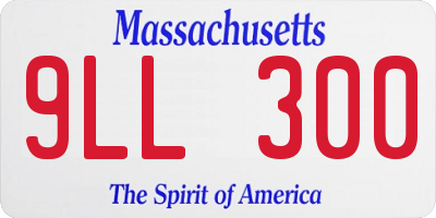MA license plate 9LL300