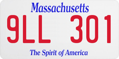 MA license plate 9LL301