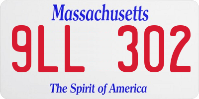 MA license plate 9LL302