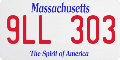 MA license plate 9LL303