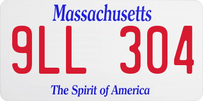 MA license plate 9LL304