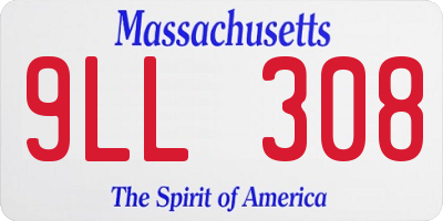 MA license plate 9LL308