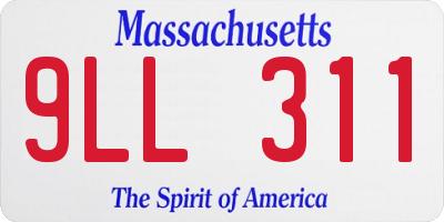 MA license plate 9LL311