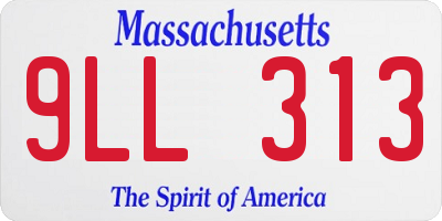 MA license plate 9LL313