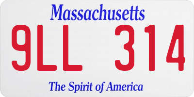 MA license plate 9LL314