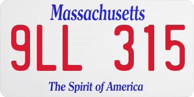 MA license plate 9LL315