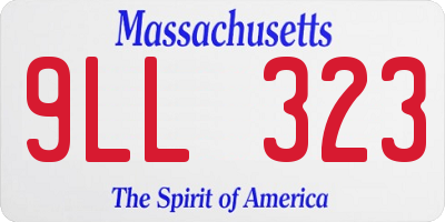 MA license plate 9LL323