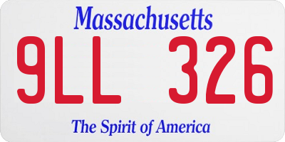 MA license plate 9LL326