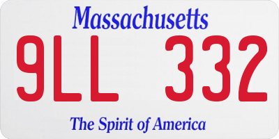 MA license plate 9LL332