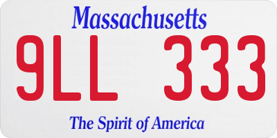 MA license plate 9LL333