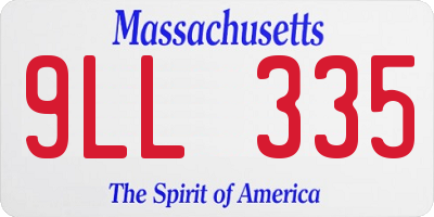 MA license plate 9LL335