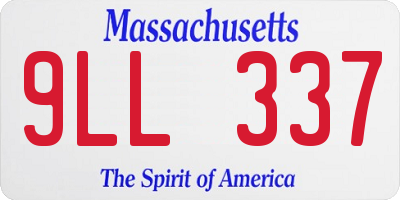 MA license plate 9LL337