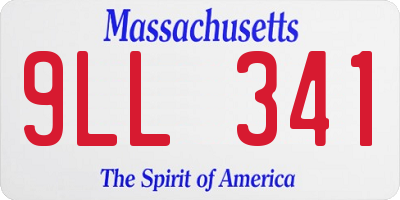 MA license plate 9LL341