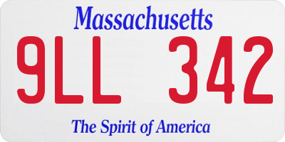 MA license plate 9LL342