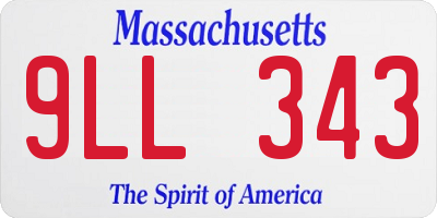 MA license plate 9LL343