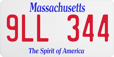 MA license plate 9LL344