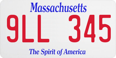 MA license plate 9LL345