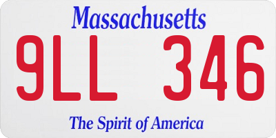 MA license plate 9LL346