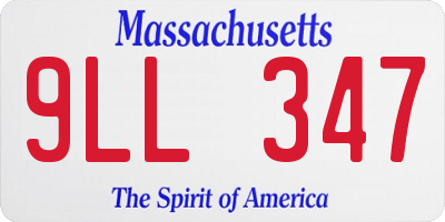 MA license plate 9LL347