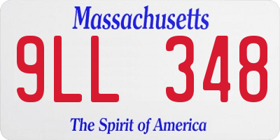MA license plate 9LL348
