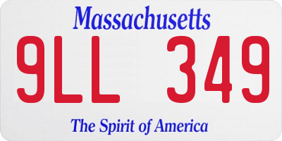 MA license plate 9LL349