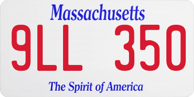 MA license plate 9LL350