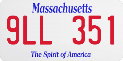 MA license plate 9LL351