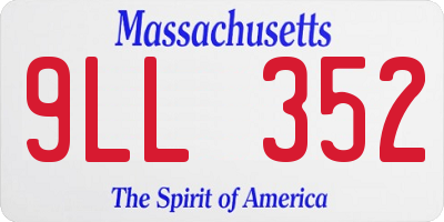MA license plate 9LL352