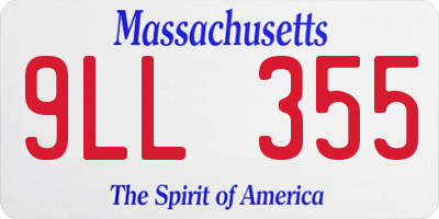MA license plate 9LL355