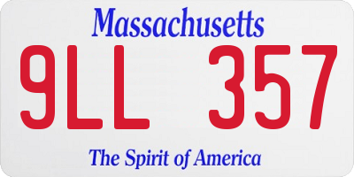 MA license plate 9LL357