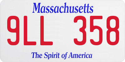 MA license plate 9LL358