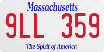 MA license plate 9LL359