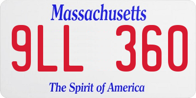 MA license plate 9LL360