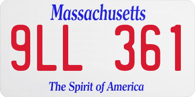 MA license plate 9LL361