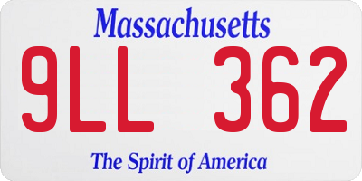MA license plate 9LL362