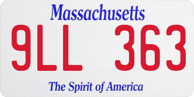 MA license plate 9LL363