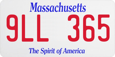 MA license plate 9LL365