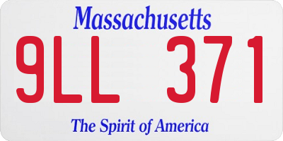 MA license plate 9LL371