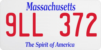 MA license plate 9LL372