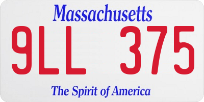 MA license plate 9LL375