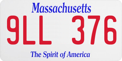 MA license plate 9LL376