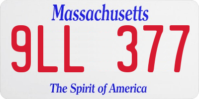 MA license plate 9LL377