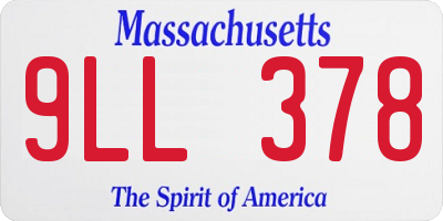MA license plate 9LL378