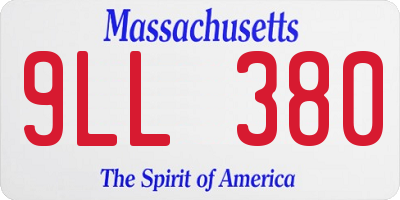 MA license plate 9LL380