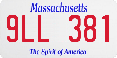 MA license plate 9LL381