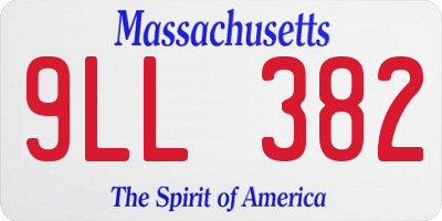 MA license plate 9LL382