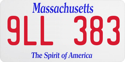 MA license plate 9LL383