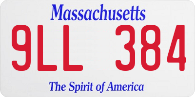 MA license plate 9LL384