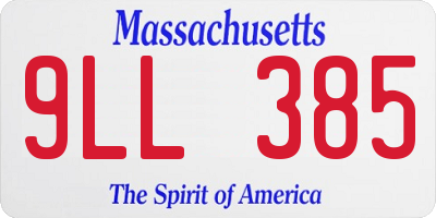 MA license plate 9LL385